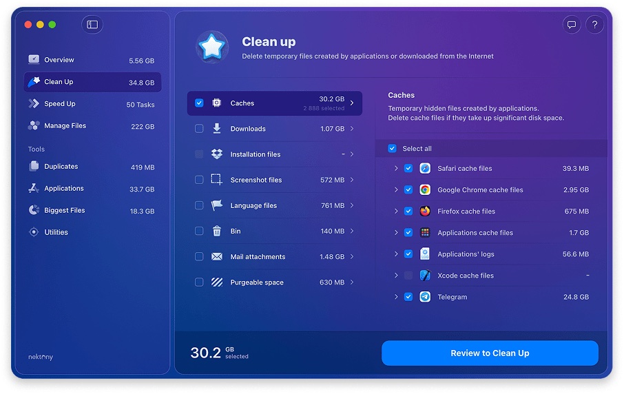 MacCleaner Pro cleanup dashboard
