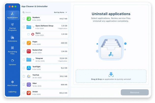 MacCleaner Pro application uninstaller